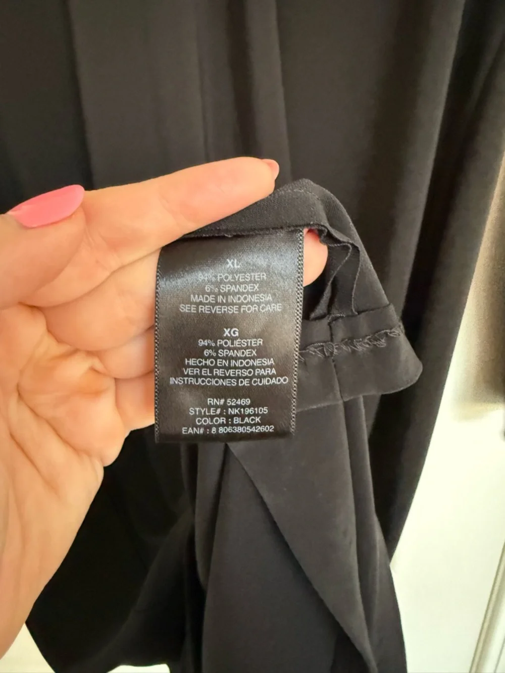 Norma Kamali Black Long Sleeve V Neck Dress XL - Picture 4 of 5